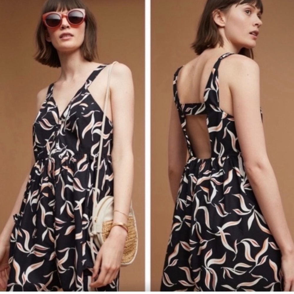 Anthropologie hei hei black and white printed romper size small
